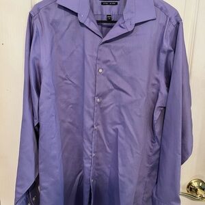 Geoffrey Beene Purple Long-Sleeve Dress Shirt fitted 15 neck 32/33
